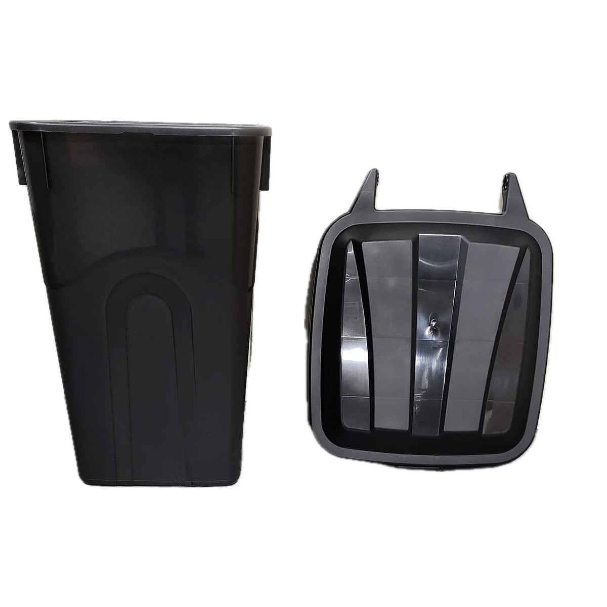 45 Gallon Black Wheeled Trash Can with Attached Lid Z25779