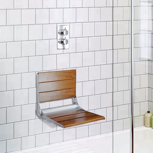 18" Folding Teak Wood Shower Bench Seat G790517