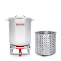 40 Quart Stainless Steel Stock Pot with Steamer Basket and 12" Single Propane Stove B209