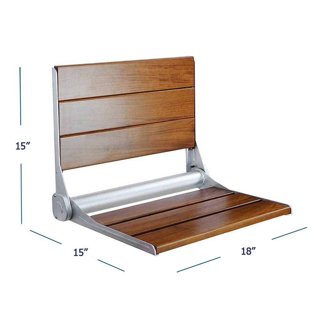 18" Folding Teak Wood Shower Bench Seat G790517