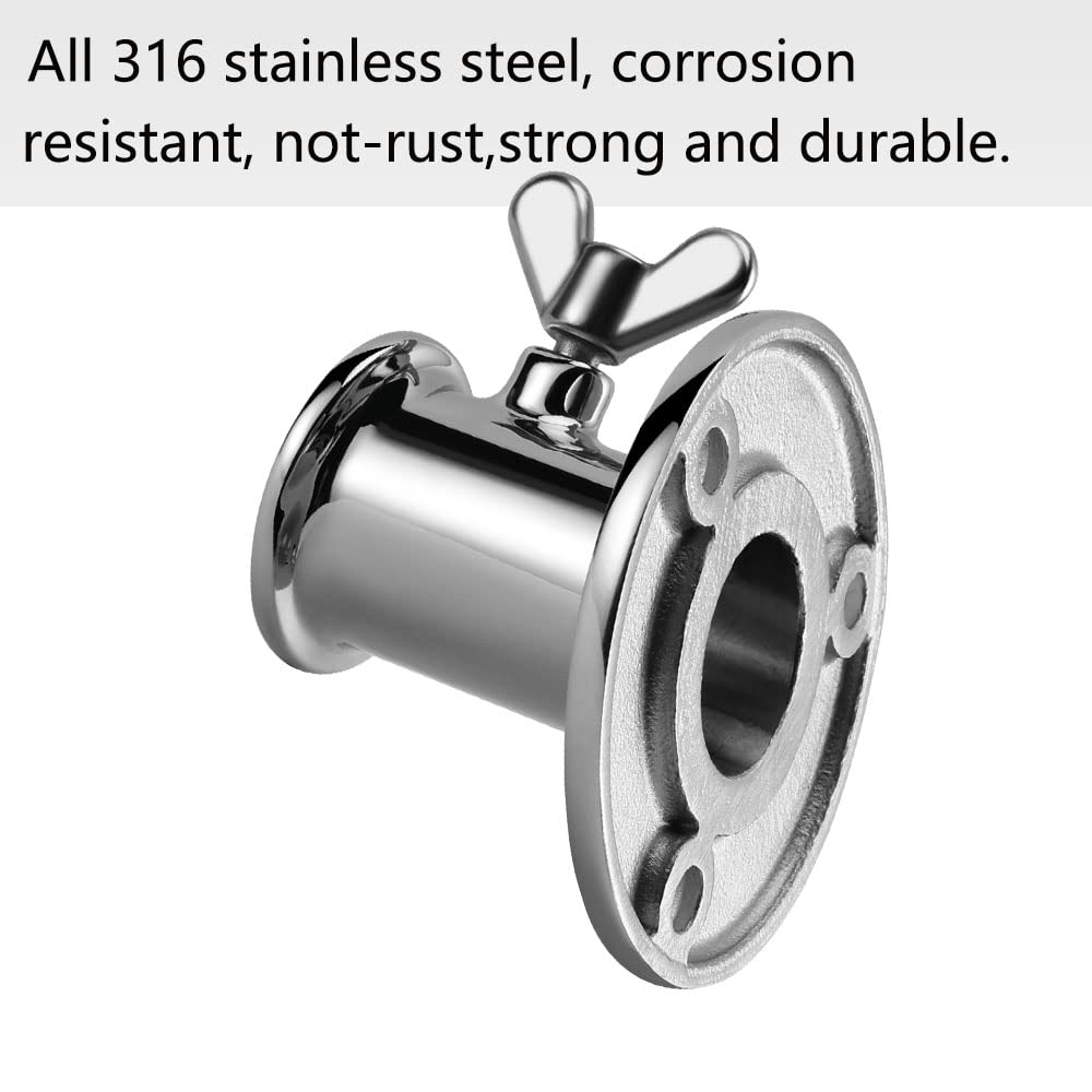 Marine Flag Pole with Base, 316 Stainless Steel Flag Pole Set, 42 in B3197