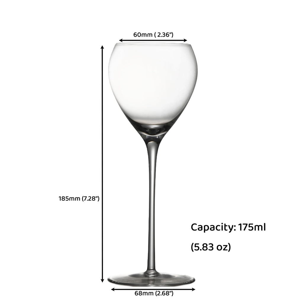 Hand Blown Crystal Cocktail Glasses Set of 6, 5.8Oz Clear A77342