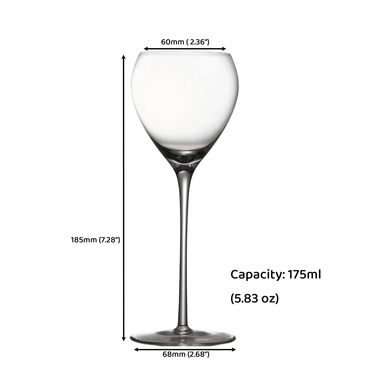 Hand Blown Crystal Cocktail Glasses Set of 6, 5.8Oz Clear A77342