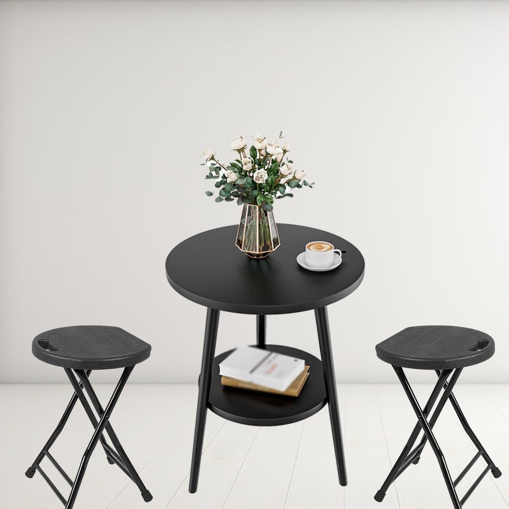 18 Inch Black Folding Plastic Metal Bar Stool B741