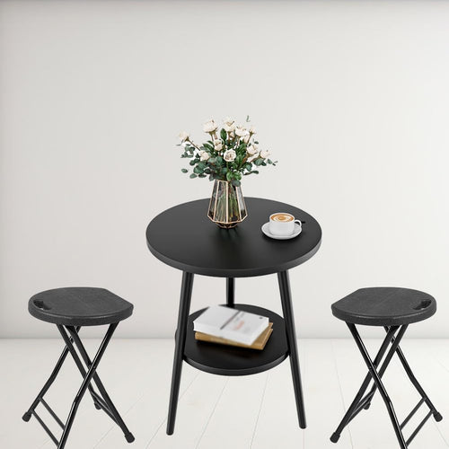 18 Inch Black Folding Plastic Metal Bar Stool B741