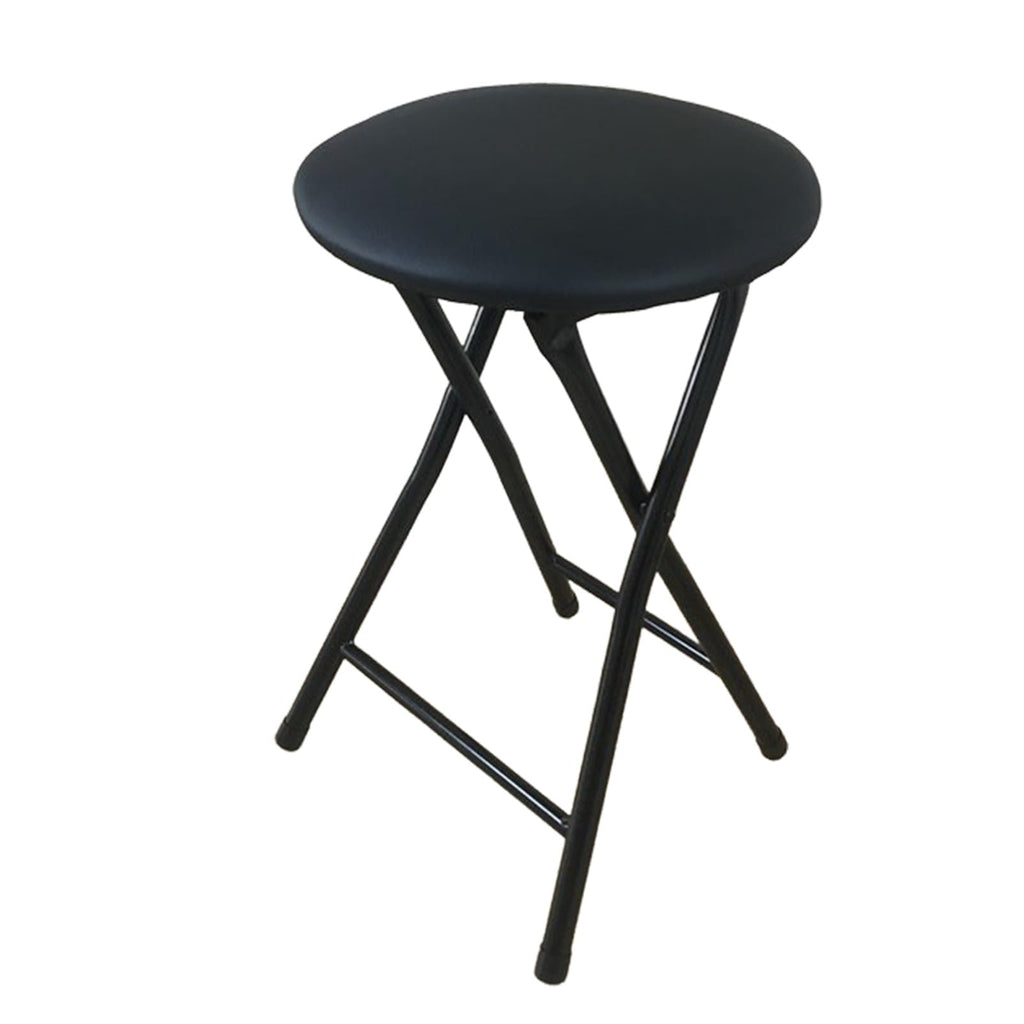 Portable Foldable Stool with Padded Seat 18 Inch Black R3473