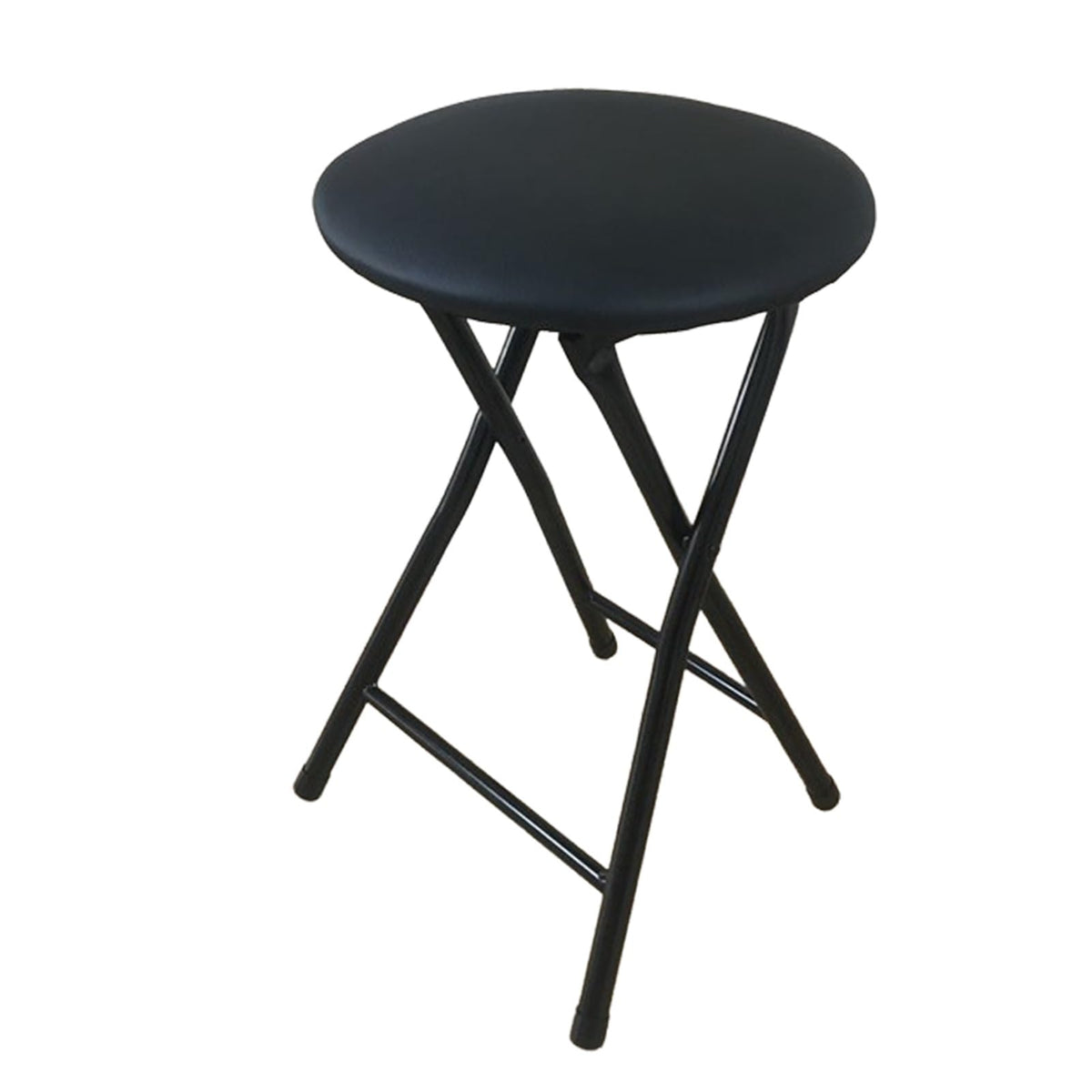 Portable Foldable Stool with Padded Seat 18 Inch Black R3473