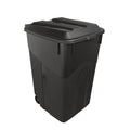 45 Gallon Black Wheeled Trash Can with Attached Lid Z25779