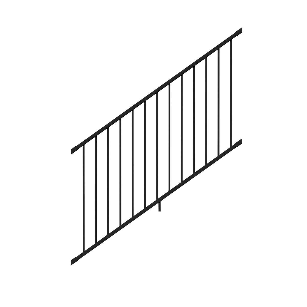 6 ft. x 42 in. Textured Black Aluminum Stair Rail Kit O558
