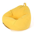 Yellow Bean Bag Chair Cover Only Washable Stuffed Animal Storage 90x110cm S307537