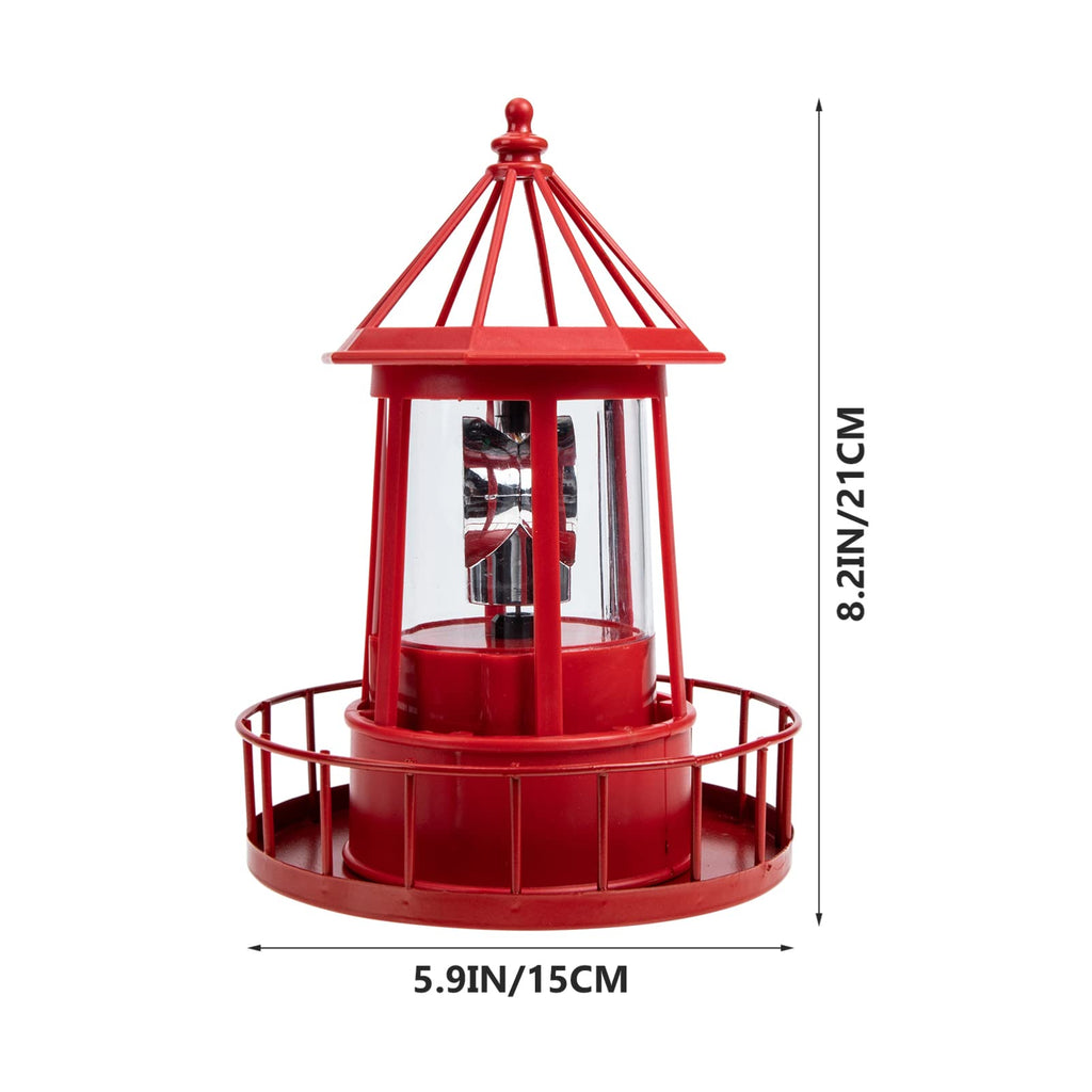 Solar Powered Lighthouse Iron Rotating Solar Light N1556