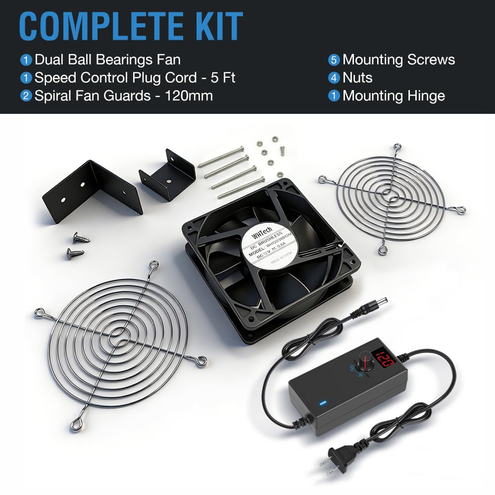 120mm x 38mm AC Muffin Fan with Variable Speed Controller R67428