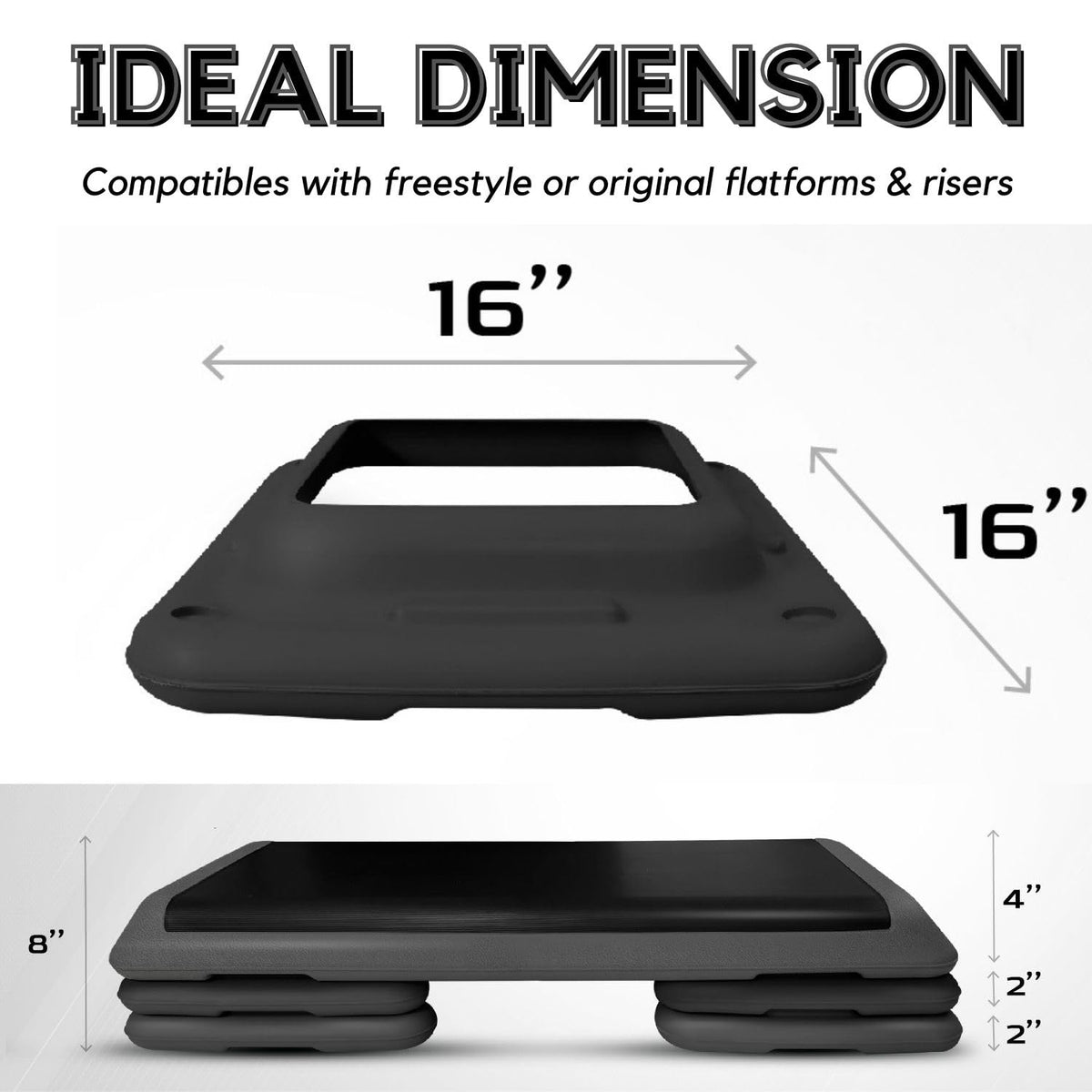 16"x16" Adjustable Risers for Aerobic Step Platform (Pair) N86945