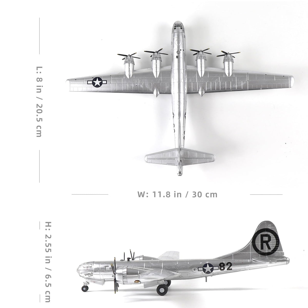 1/144 B-29 Bomber Metal Model Kit with Stand Diecast Airplane K7627