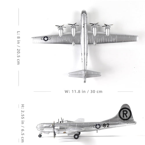 1/144 B-29 Bomber Metal Model Kit with Stand Diecast Airplane K7627