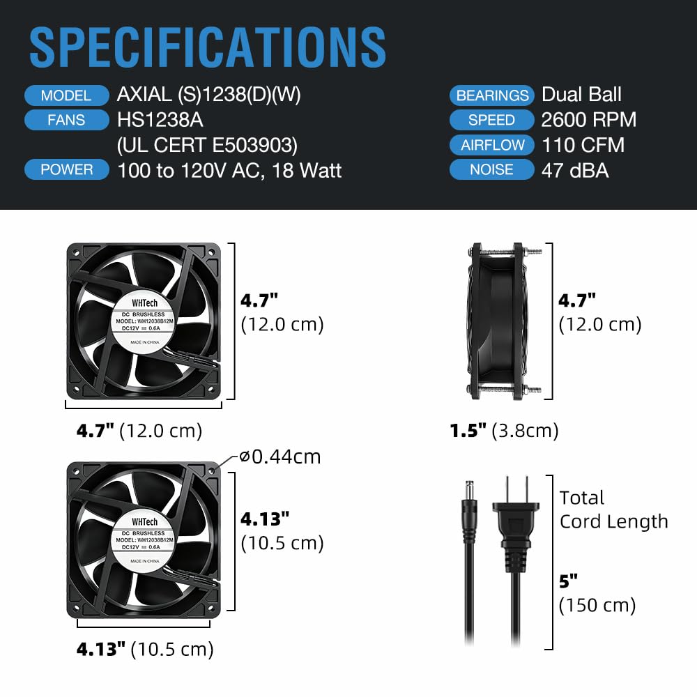 120mm x 38mm AC Muffin Fan with Variable Speed Controller R67428