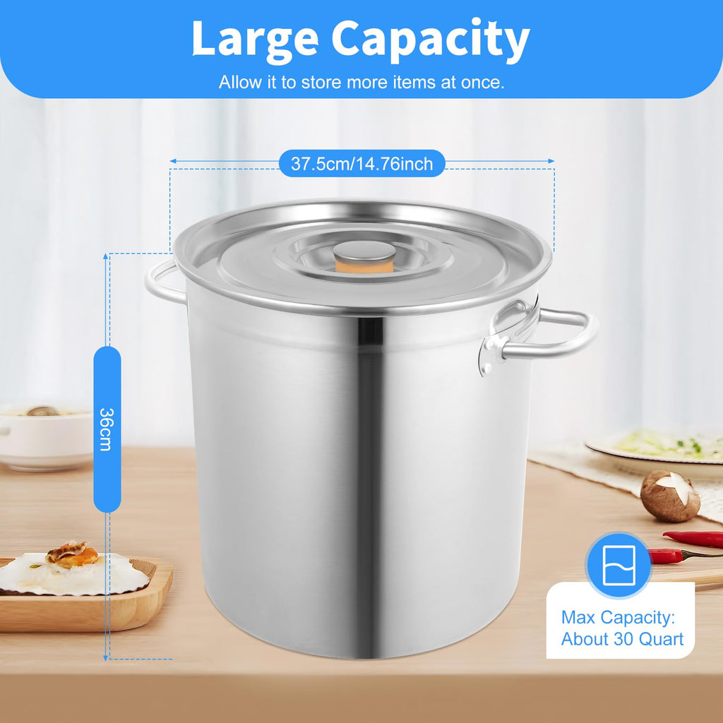 35L Stainless Steel Stockpot with Lid N627