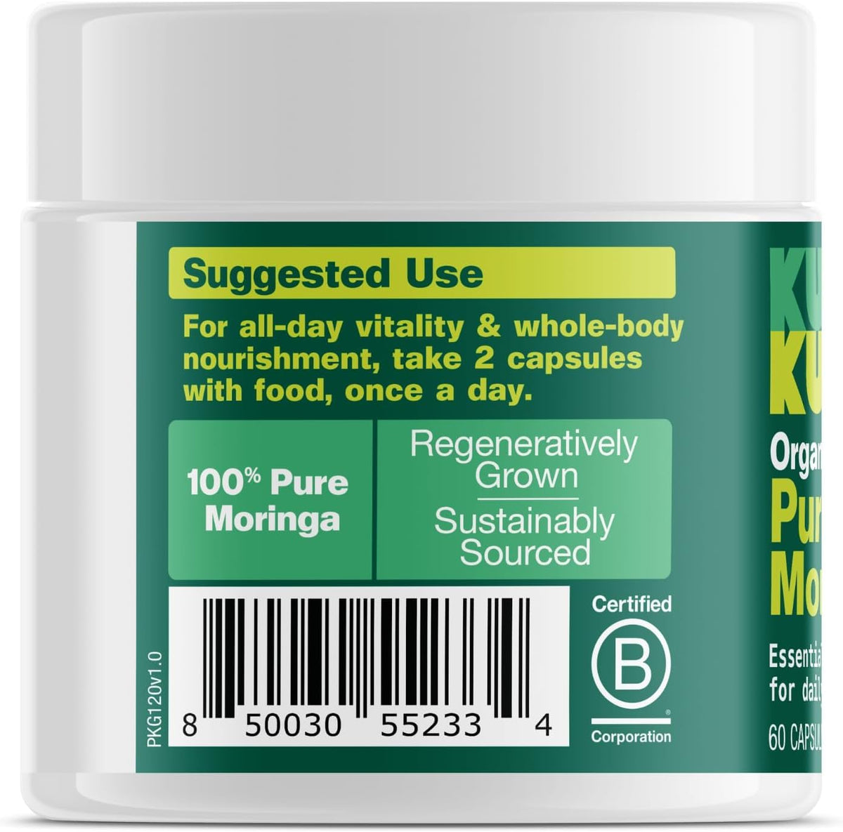 Pure Organic Moringa Leaf Capsules 60ct N577