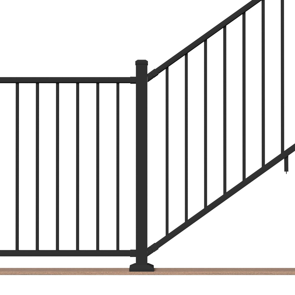 6 ft. x 42 in. Textured Black Aluminum Stair Rail Kit O558