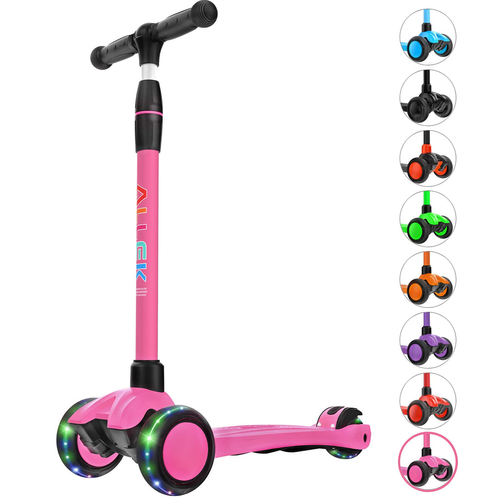 Kick Scooter 3-Wheeled Push Scooter with Light-Up Wheels Q1507