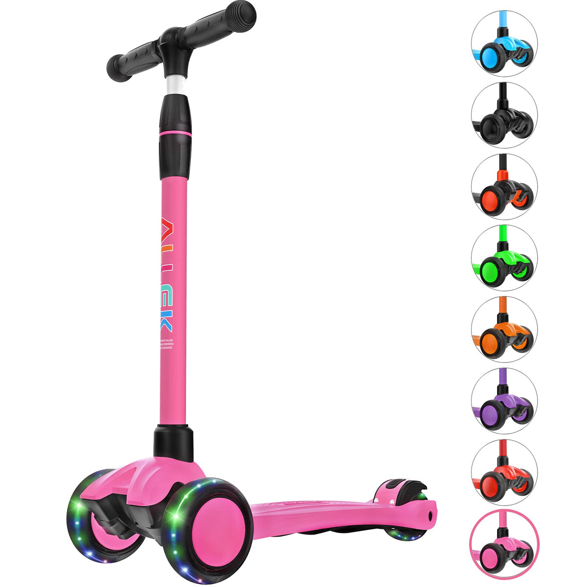 Kick Scooter 3-Wheeled Push Scooter with Light-Up Wheels Q1507