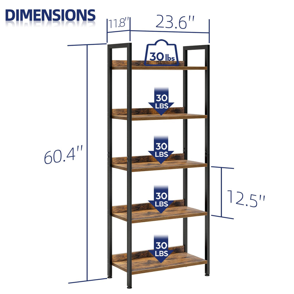 5 Tier Freestanding Bookshelf J422814