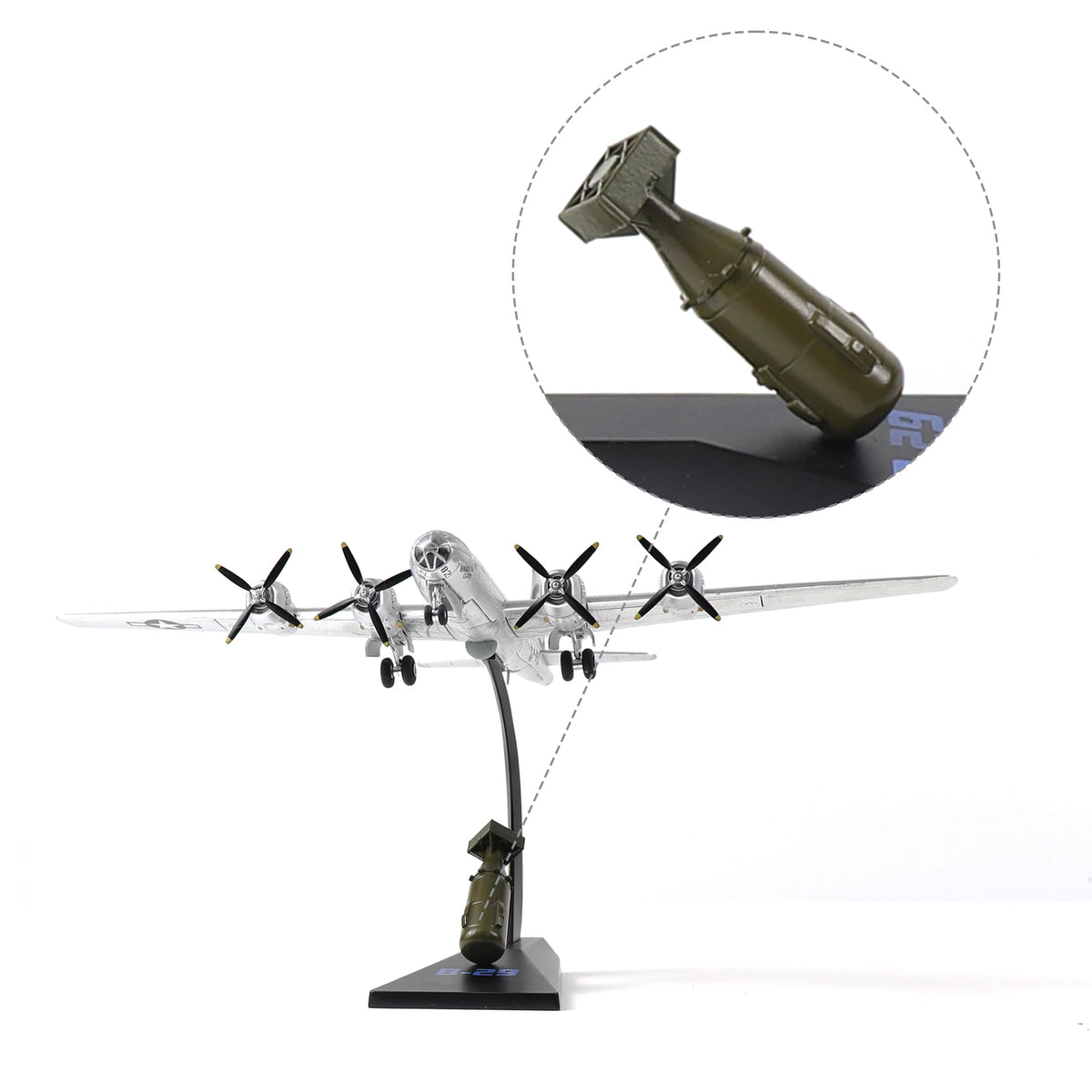 1/144 B-29 Bomber Metal Model Kit with Stand Diecast Airplane K7627