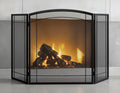 3 Panel 48" W x 29" H Foldable Wrought Metal Decorative Mesh Fireplace Screen V2283
