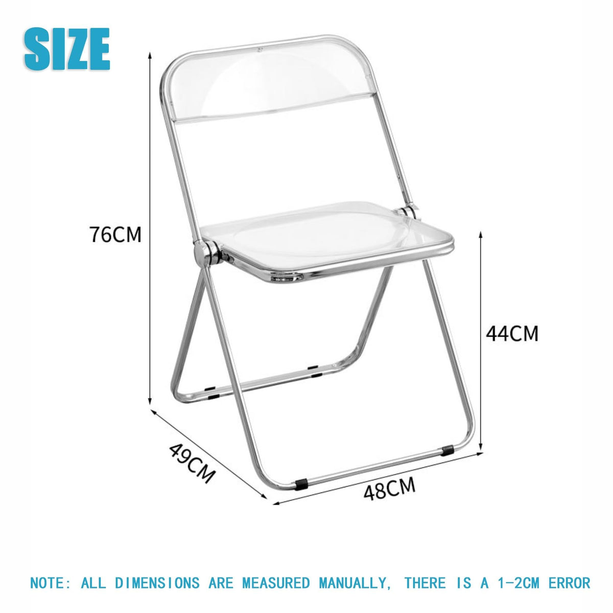 Transparent 18in Foldable Chair with Backrest H798813