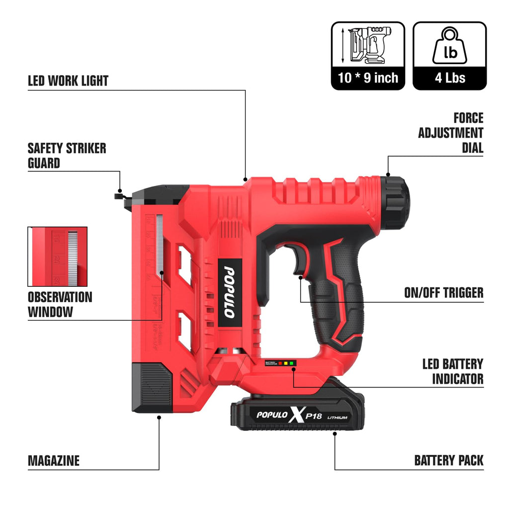 20V Cordless 18 Gauge 2 In 1 Brad Nailer Stapler I93343
