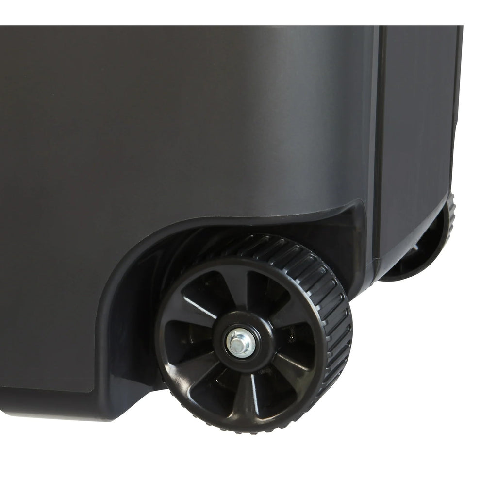 45 Gallon Black Wheeled Trash Can with Attached Lid Z25779
