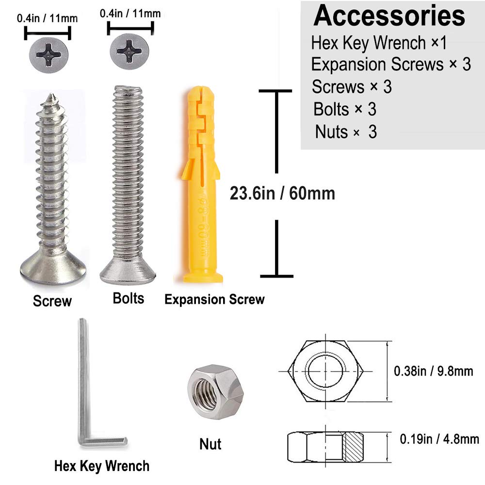 Marine Flag Pole with Base, 316 Stainless Steel Flag Pole Set, 42 in B3197