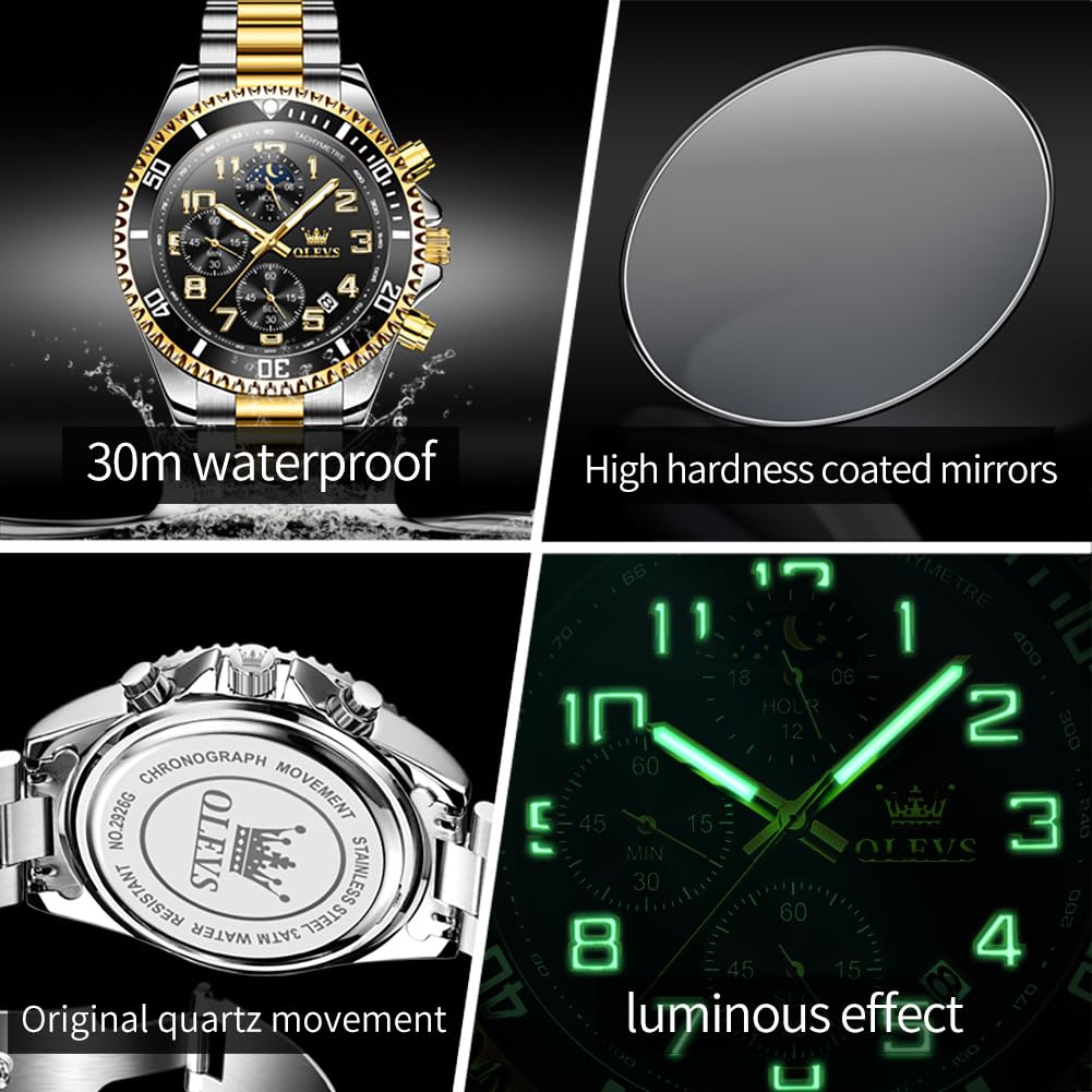 Mens Stainless Steel Waterproof Analog Watch X968539