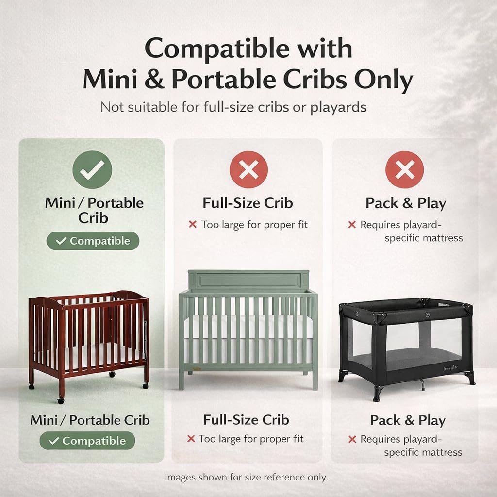 3” Two-Sided Fiber Portable Mini Crib Mattress Z161766