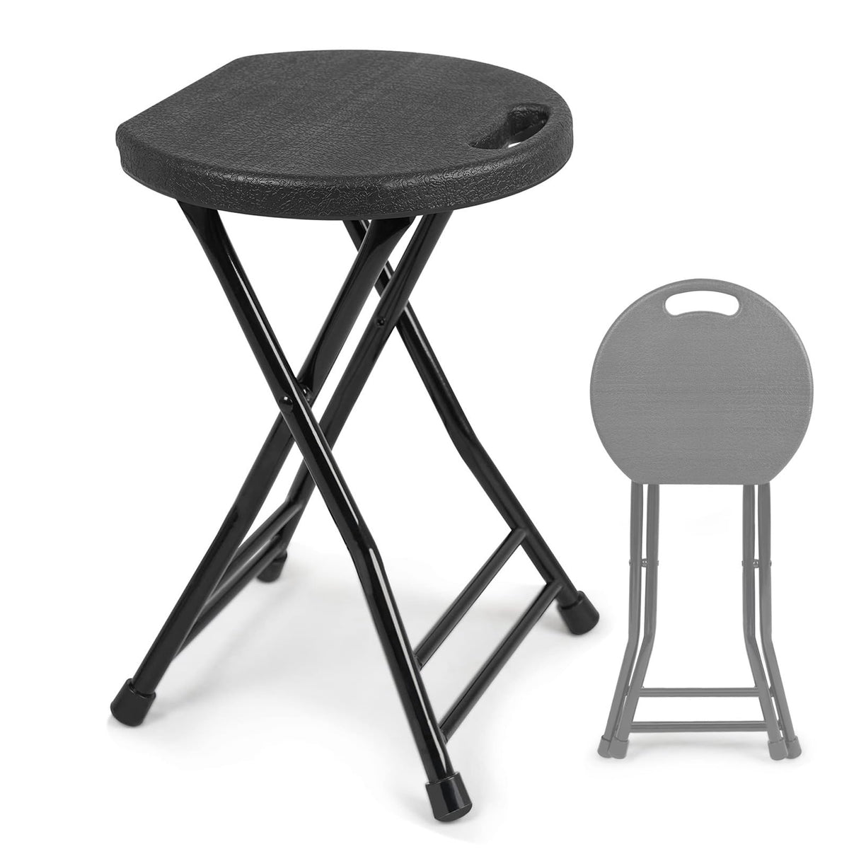 18 Inch Black Folding Plastic Metal Bar Stool B741