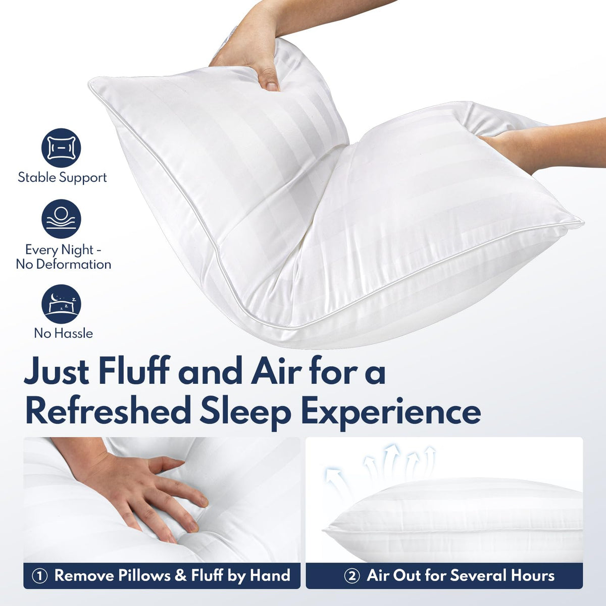 King Pillows Set of 2 Cooling Down Alternative Medium Firm T3880