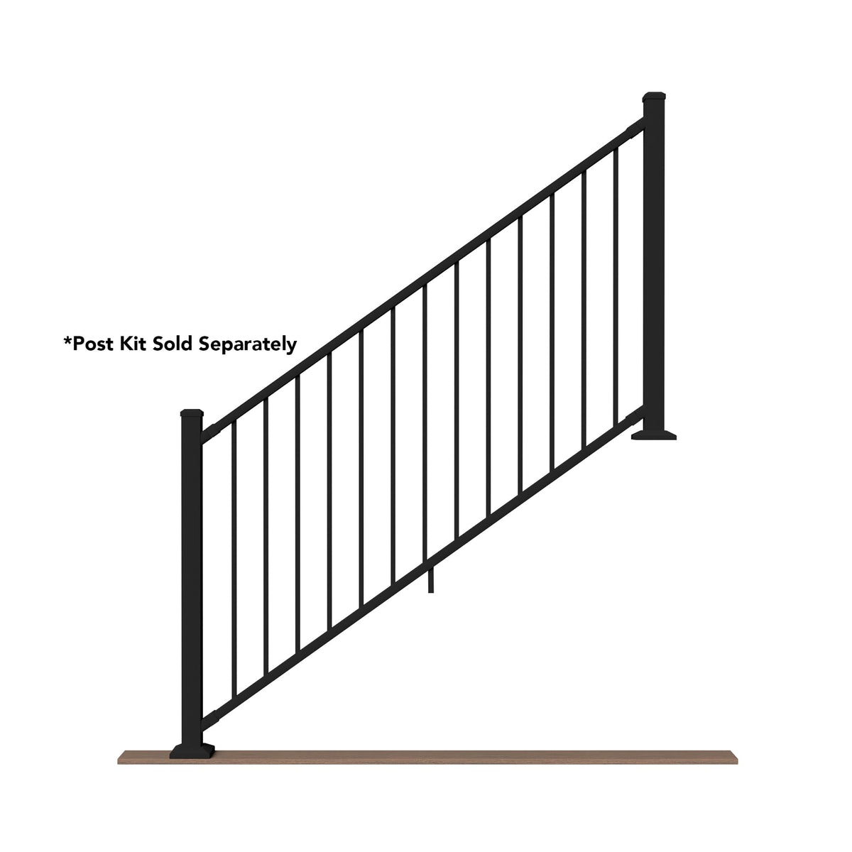 6 ft. x 42 in. Textured Black Aluminum Stair Rail Kit O558