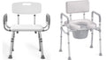 Shower Chair with Arms and Back and Bedside Commode with Padded Seat and Backrest Z318