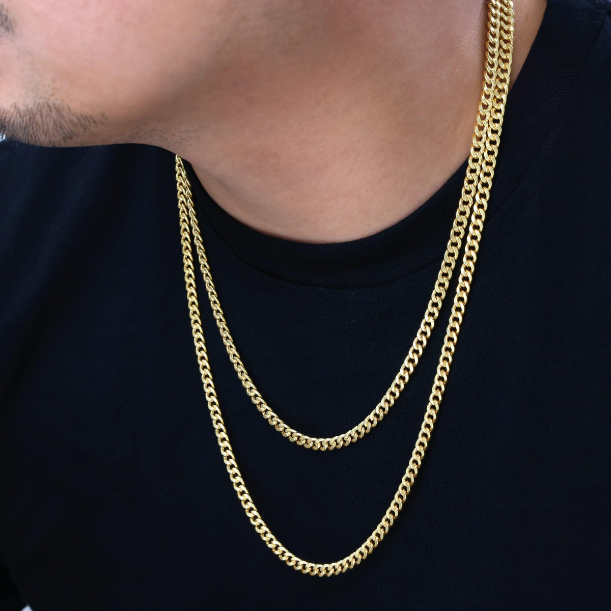 14k Yellow Gold Cuban Chain Necklace C6027
