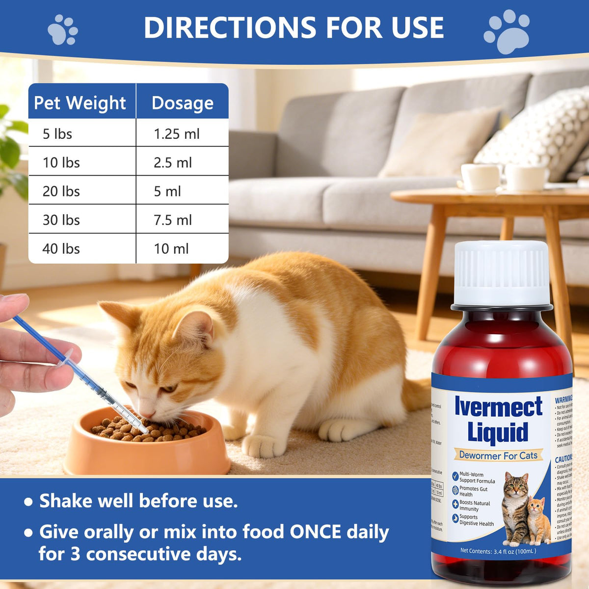 Broad Spectrum Cat Dewormer 100mL Z57157