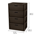 Brown 4 Drawer Storage Tower V733