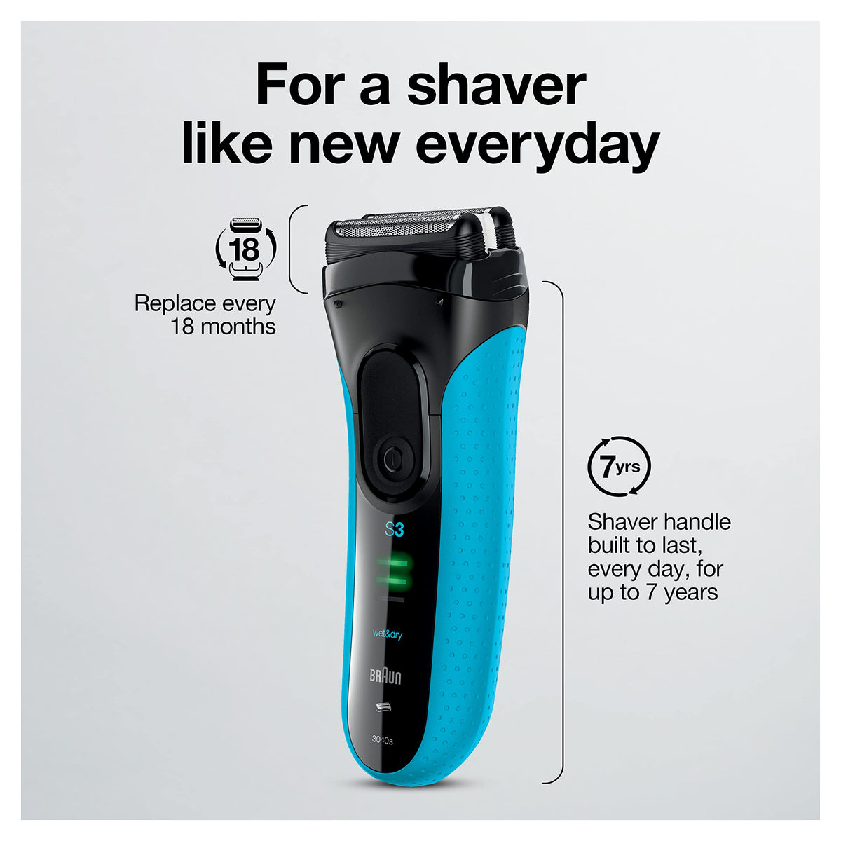 Electric Series 3 Wet & Dry Foil Shaver with Precision Trimmer L922273
