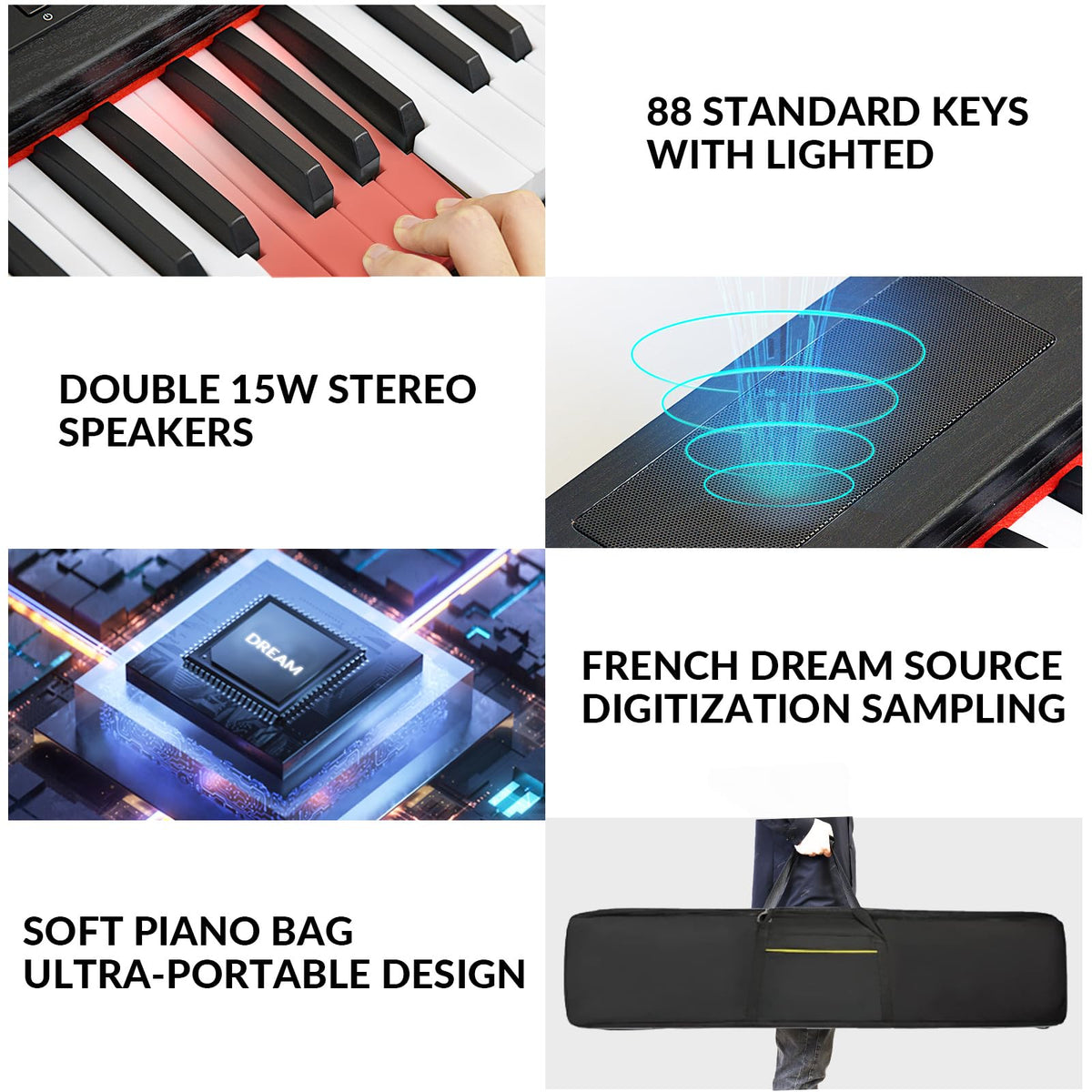 88 Key Semi Weighted Digital Piano with Stand N68282