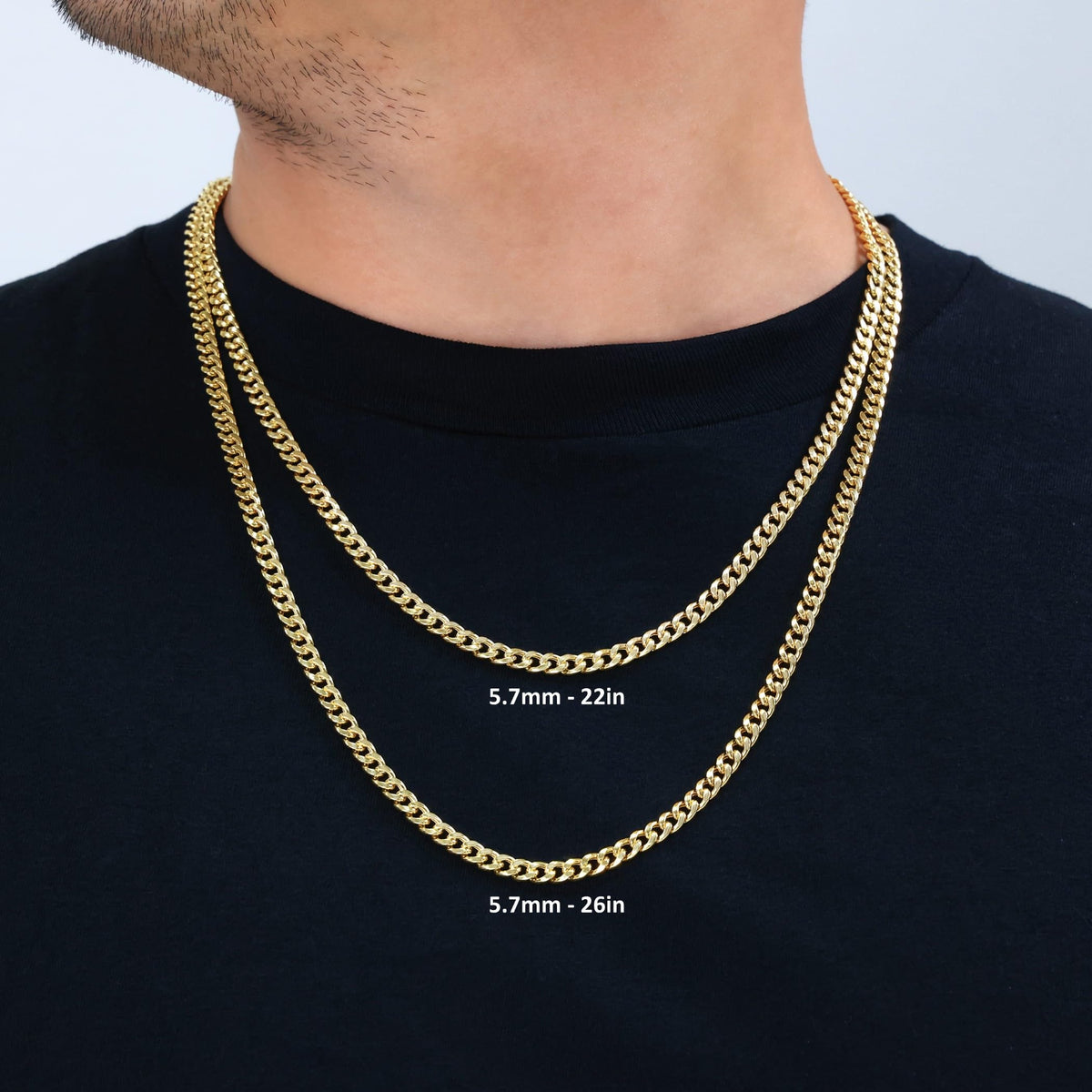14k Yellow Gold Cuban Chain Necklace C6027