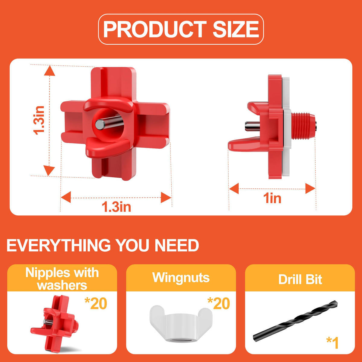 Automatic Chicken Waterer Nipples 20 Pack G7037