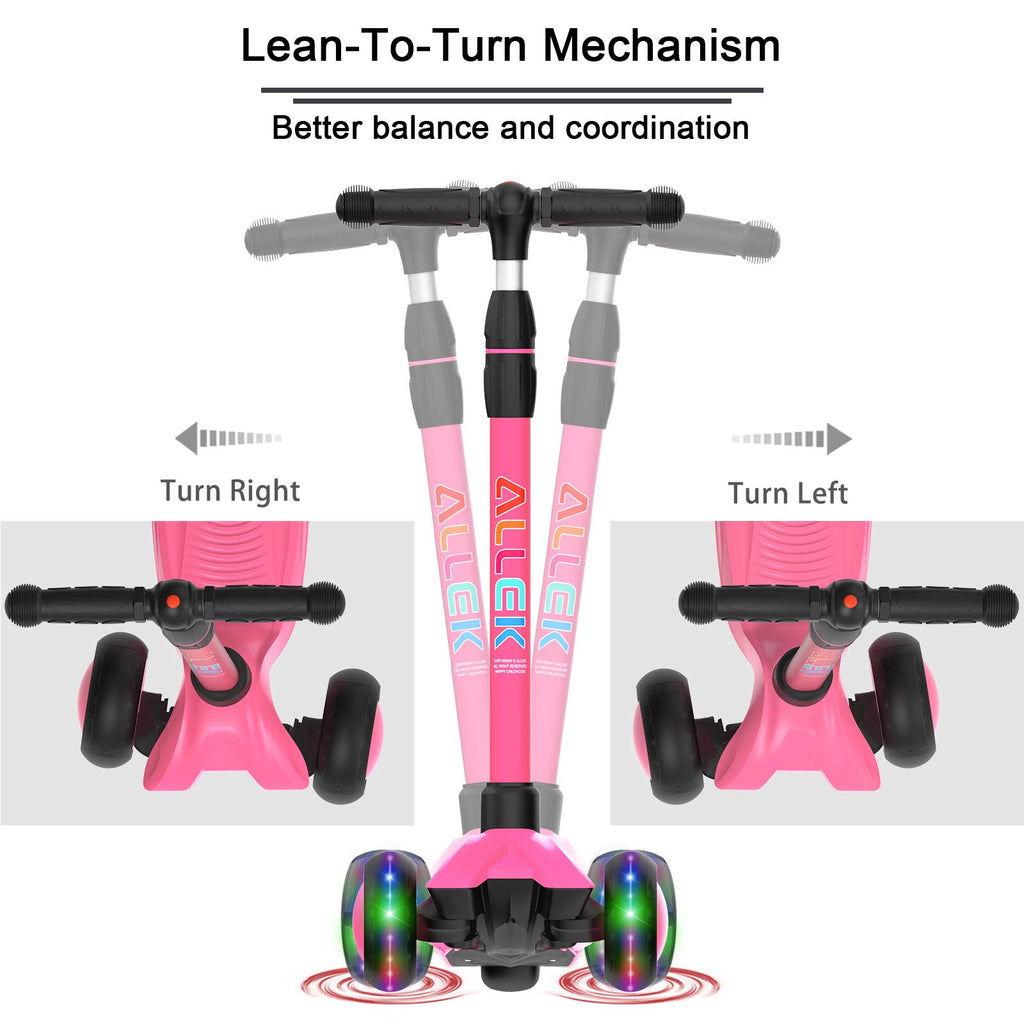 Kick Scooter 3-Wheeled Push Scooter with Light-Up Wheels Q1507