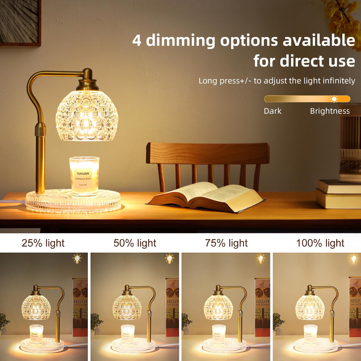 Candle Warmer Lamp with Timer & Dimmer, Height Adjustable G535