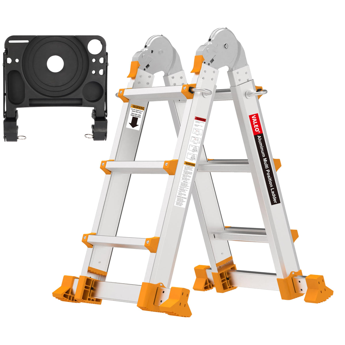 11FT Multi Position Aluminum Folding Ladder with Tool Tray N852822