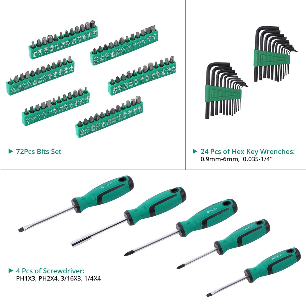 213 Piece SAE and Metric Mechanic Tool Set with Storage Case F698
