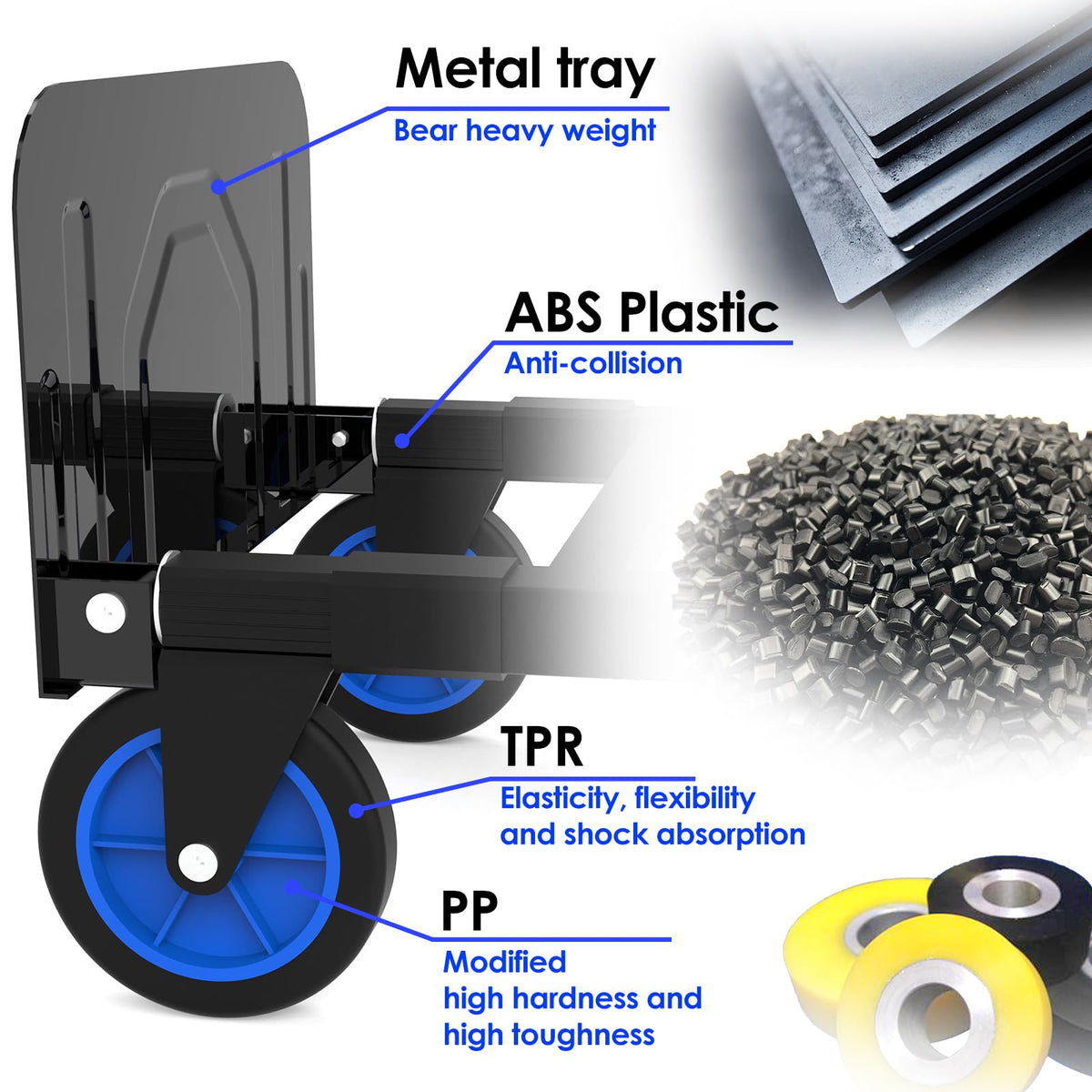 Heavy Duty 4 Wheels 500 Lbs Load Convertible Hand Truck Dolly Cart A204215